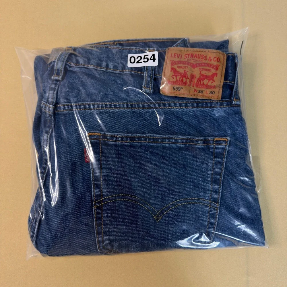 Levi's 559 Relaxed Straight Jeans Men 38x30 Medium Blue Denim 100% Cotton‎